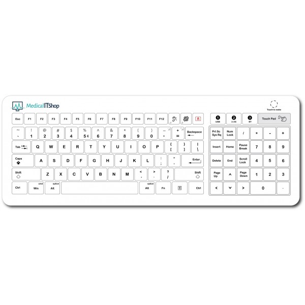 Medical IT shop glass keyboard